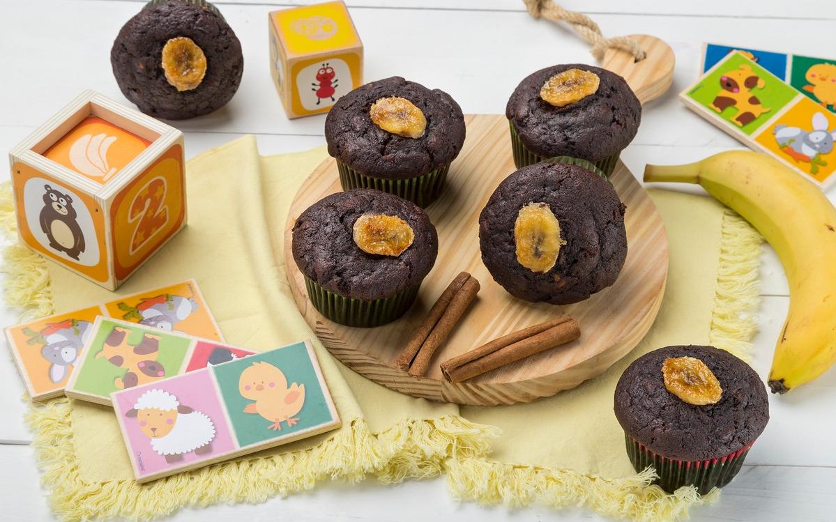 Choco muffins με μπανάνα & μπαχαρικά